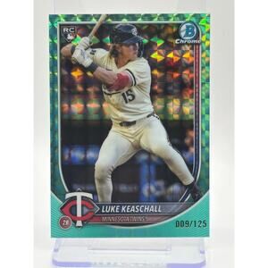 2025 Bowman Chrome Luke Keaschall Rookie Aqua Geometric Refractor 9/125 SP RC